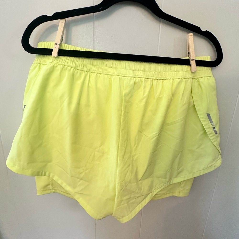 DSG Lime Green 2 in 1 Running Shorts - Picture 3 of 7